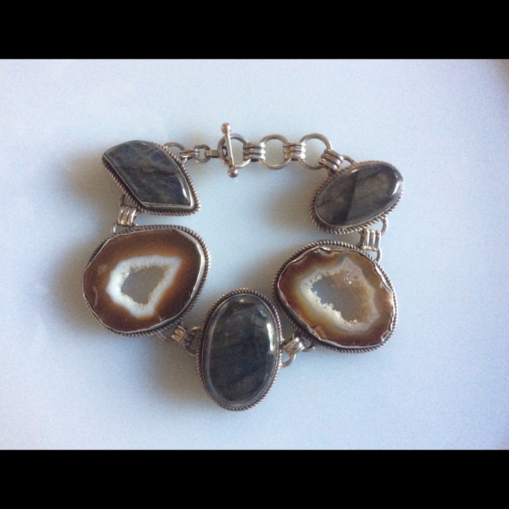 Sterling Silver Natural Stone Bracelet